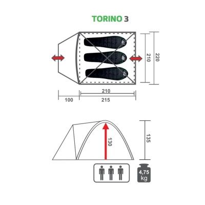 Палатка TORINO-3 (PR T-3) Premier Fishing