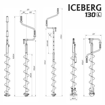 Ледобур ICEBERG-SIBERIA 130L-1600 v3.0 левое вращение (LA-130LS) Тонар