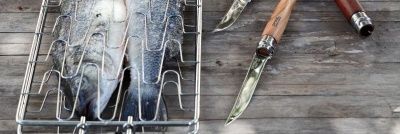 Нож складной филейный Opinel №10 VRI Folding Slim Olivewood в деревянном кейсе и с кожаным чехлом
