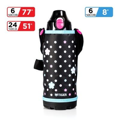 Термос спортивный Tiger MBO-E080 Blue Flower, 0.8 л