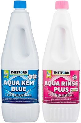 Комбо-комплект жидкостей Thetford "Aqua Kem Blue" (2л) +"Aqua Rinse Plus" (1.5л)