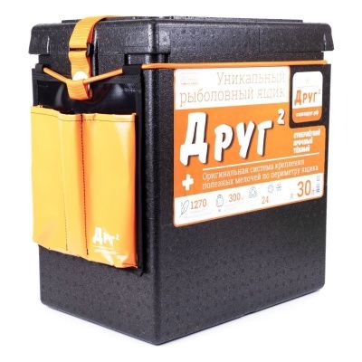 Рыболовный ящик Camping World  "Друг-2+" 30 л цвет черный + оригинальная система крепления