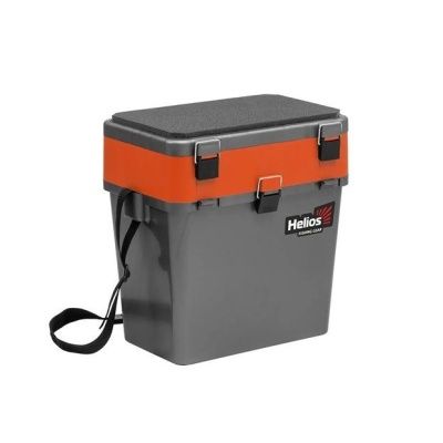 Ящик рыболовный зимний двухсекционный серый/оранжевый (HS-IB-19-GO-2) Helios