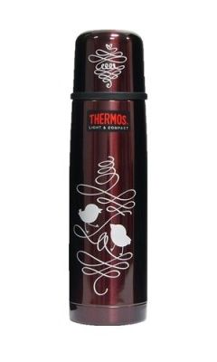 Термос классический Thermos FBB-500 w/Birds, 0.5 л (цвет - темно-рубиновый)